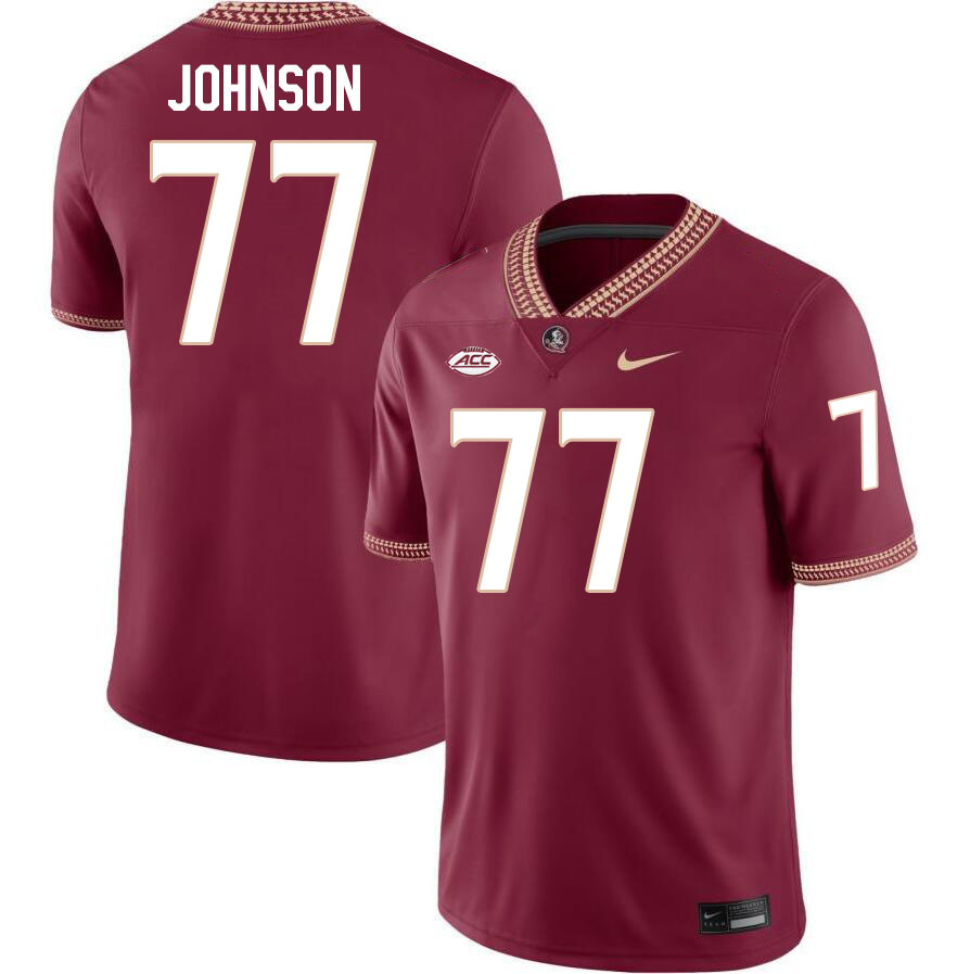 #77 Roderick Johnson Florida State Seminoles Jerseys Football Stitched-Maroon